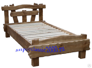 Кровать деревянная, массив сосны, брашированная под старину #1