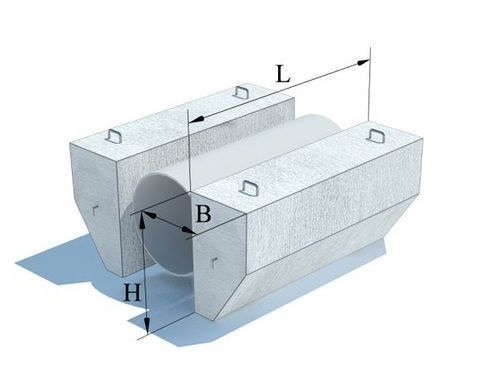 Утяжелитель бетонный охватывающий УБО 530-2,3-12,5т (УБО 530-10) 1000х300х7