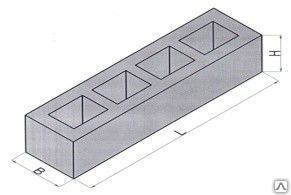 Фундаментный блок пустотный ФБП 60-3 5980х600х580 мм
