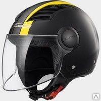 Открытый шлем LS2 OF562 Airflow Metropolis Matt Black Yellow Long