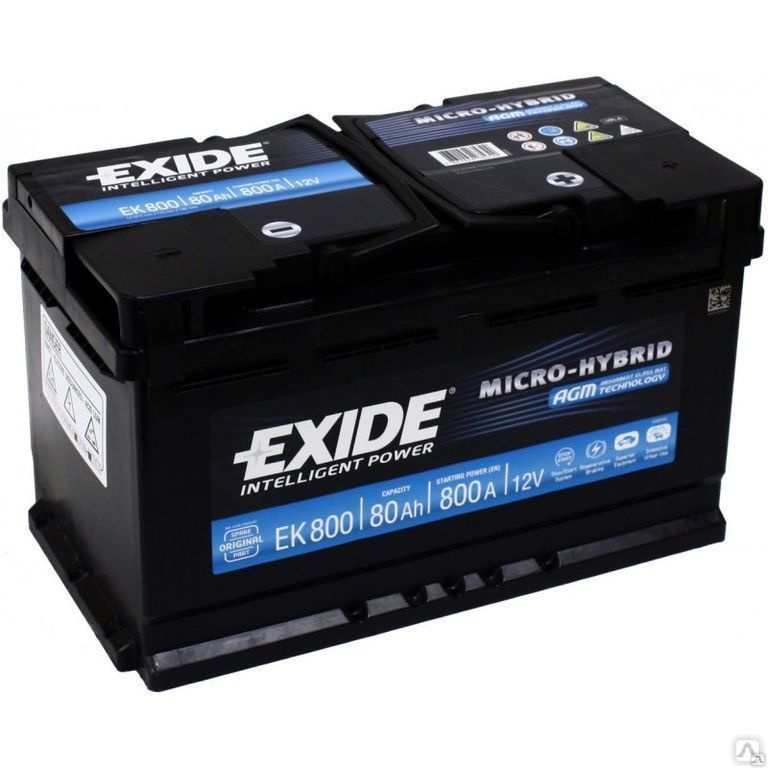 Аккумулятор автомобильный Exide EK800 (80Ач) AGM, цена в Санкт ...