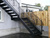Фасадная лестница к дому маршевая косоур пофоротная с забежными ступенями. размером 1200*4500мм #17