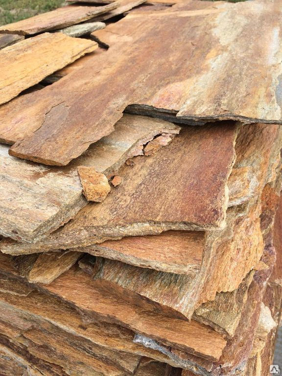 Камень Златолит Кора дерева коричневый, плитняк 1,5-2,5 см облицовочный природный