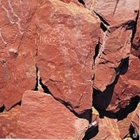 Камень природный Сланец красный. Жаростойкий, облицовочный, плитняк, отборный, крупный. На поддоне Ландшафтный