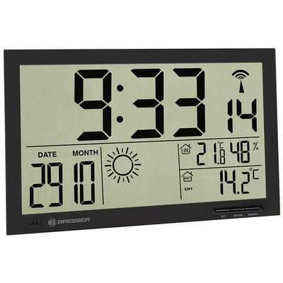 Цифровая метеостанция с радиодатчиком Bresser MyTime Jumbo LCD (черная)