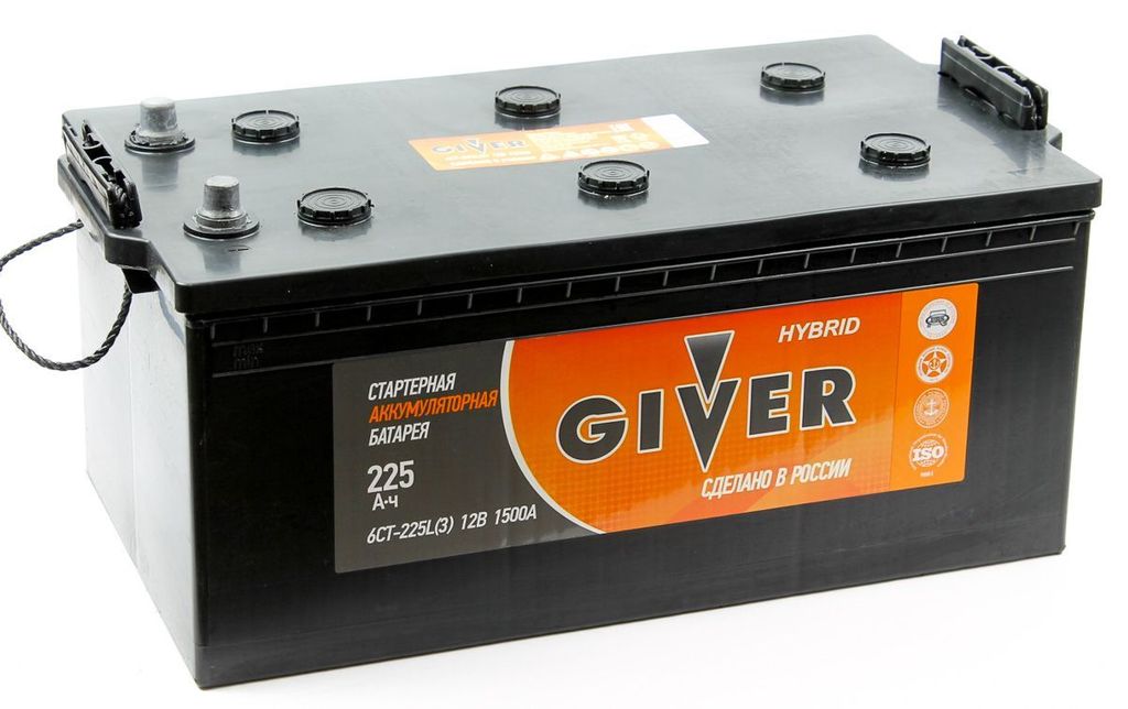 Аккумулятор GIVER HYBRID 6СТ - 225 евро.конус (АКБ)