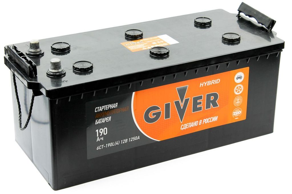 Аккумулятор GIVER HYBRID 6СТ - 190.евро конус (АКБ)