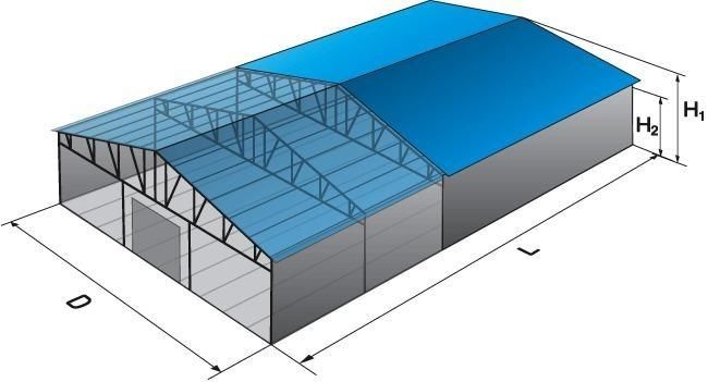 Проект ангара из сэндвич панелей 800 м2