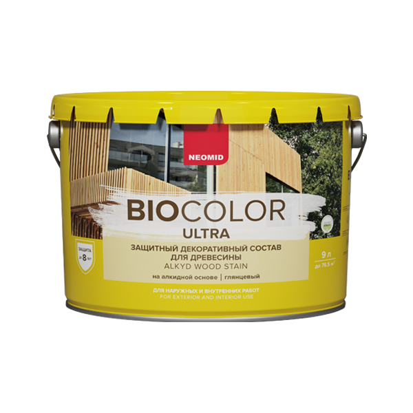 Состав лессирующий усиленный Неомид Bio Color Ultra 9 л 10 цветов