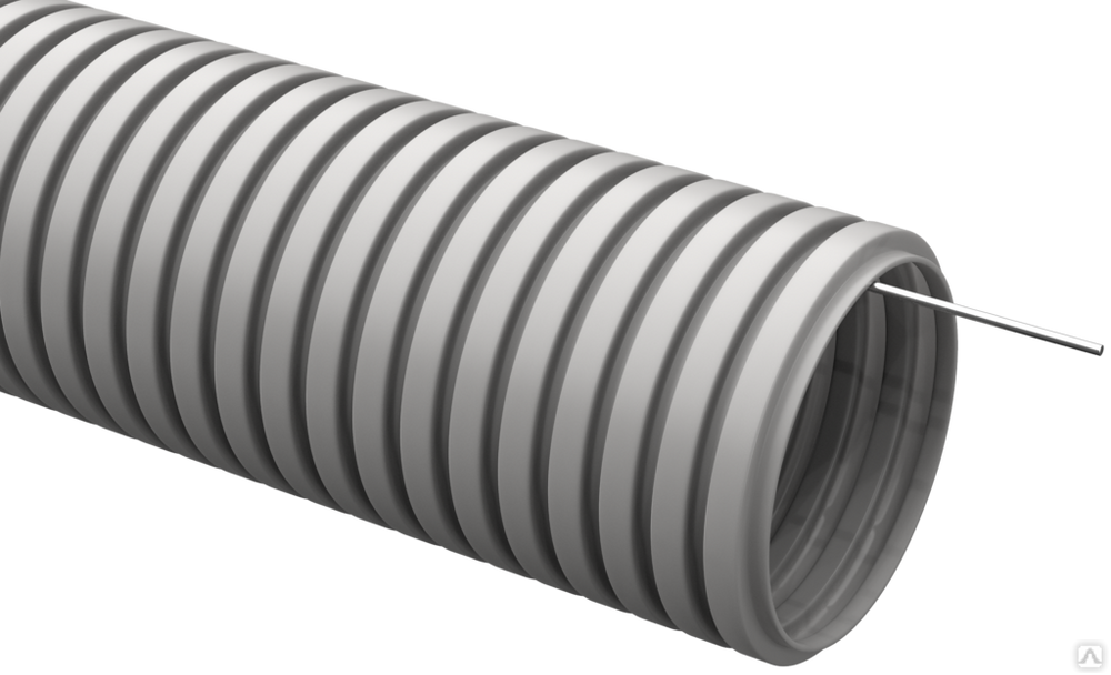 Труба гофрированная ПВХ 32мм с протяжкой серая 25м IEK купить за 47 руб ...