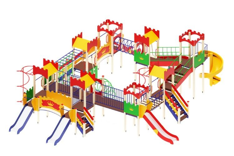 Детский игровой комплек Замок, Горка 900, 1200, 2000 (ДИК 33-1812)