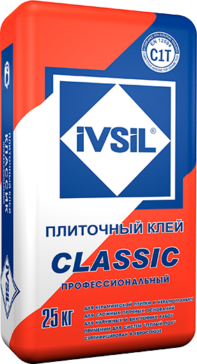Клей для плитки универсальный профессиональный IVSIL CLASSIC зима, 25 кг
