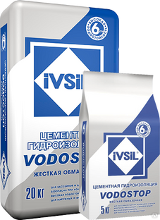 Обмазочная гидроизоляция IVSIL VODOSTOP 20 кг, 64 шт/пал 