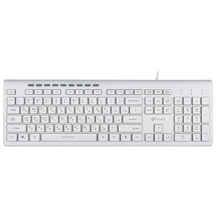 Клавиатура проводная Oklick 490ML Multimedia, USB White