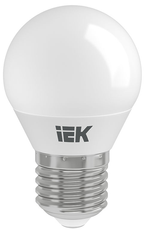 Лампа светодиодная LED 5вт E27 белый матовый шар ECO IEK