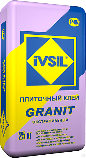 Плиточный клей IVSIL GRANIT, 25 кг  оптом за 450 руб./мешок в .