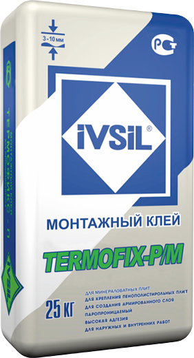 Монтажный клей для пенопласта и минваты IVSIL TERMOFIX-PM 25 кг
