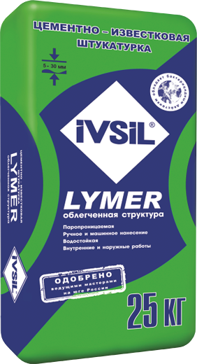 Штукатурка цементно-известковая IVSIL LYMER, 25 кг