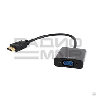 Переходник шт. HDMI - гн. VGA + гн.3,5мм, шнур шт.3,5мм-шт.3,5мм в комплекте "Cablexpert" #1