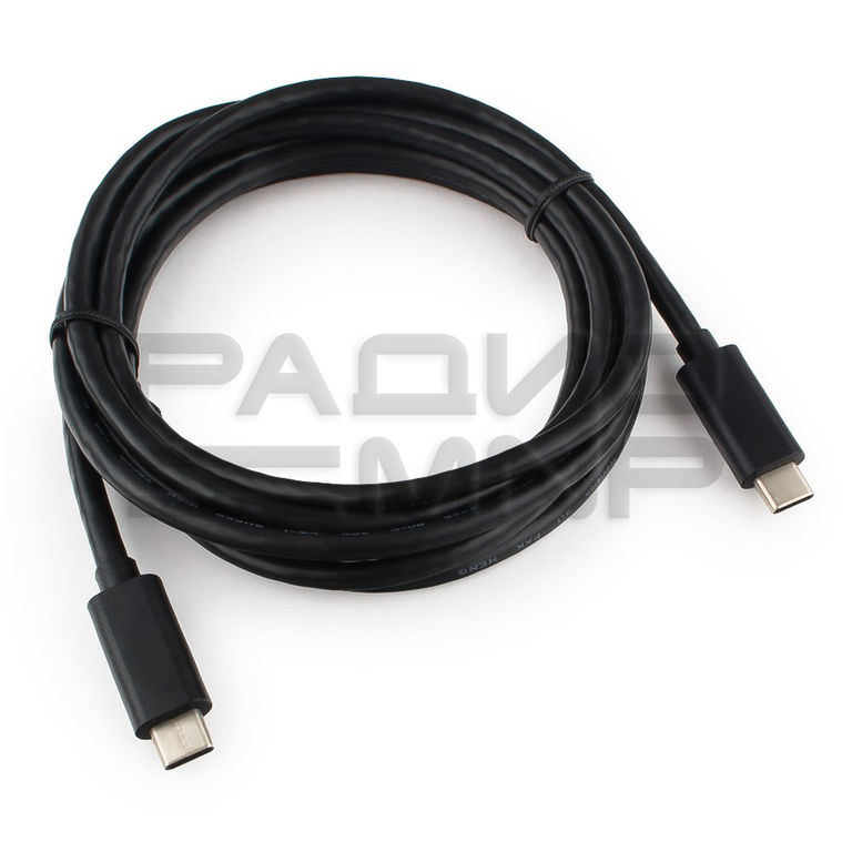 USB кабель шт.Type-C - шт.Type-C 2м, черный "Cablexpert" 2