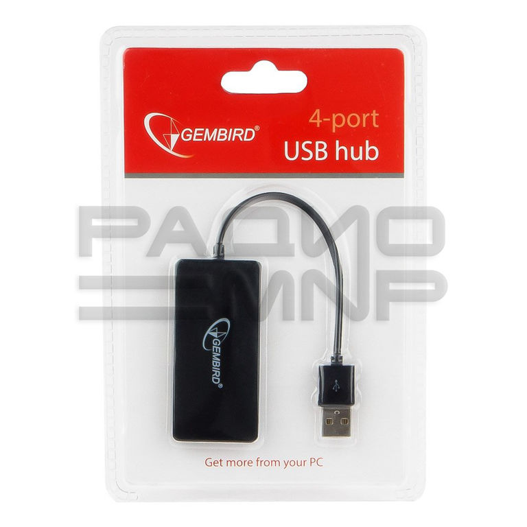 Концентратор USB 2.0 на 4 порта USB UHB-U2P4-03 "Gembird" (чёрный) 4