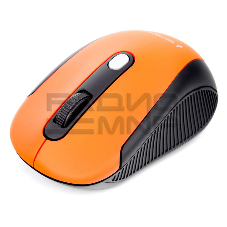 Мышь компьютерная беспроводная "Gembird" MUSW-420-3, 4кн.+колесо кнопка, 1600DPI, 2.4ГГц (оранжевый)