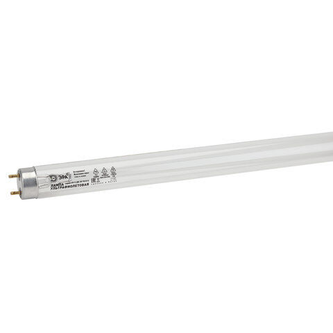 Лампа БАКТЕРИЦИДНАЯ ультрафиолетовая ЭРА UV-С, 30 Вт, G13, трубка 90 см, 48