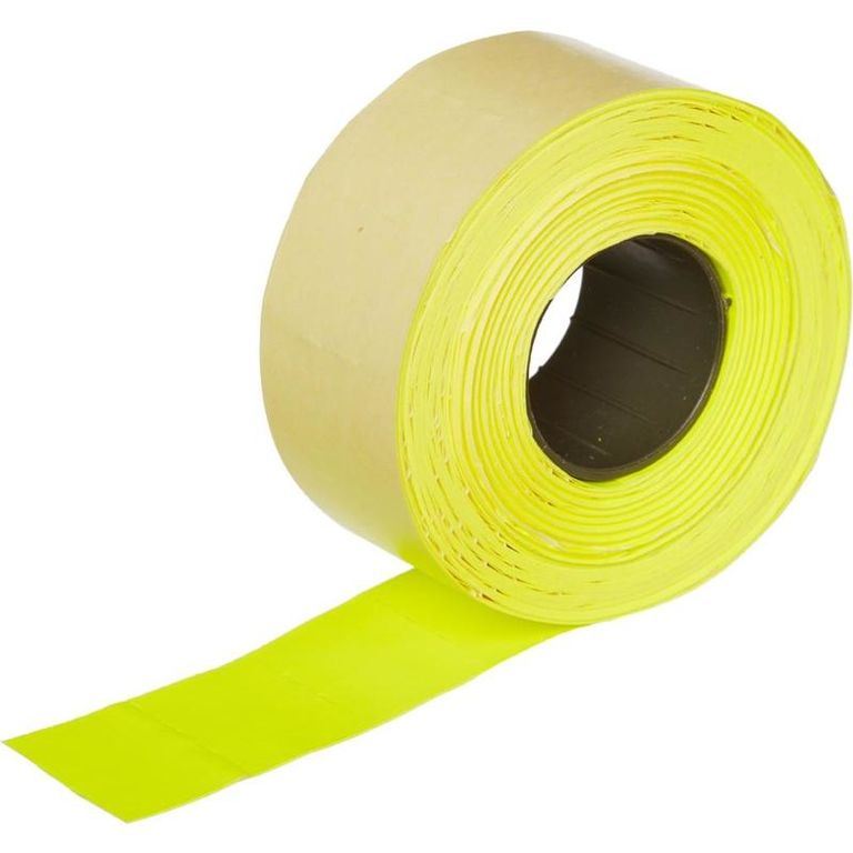Этикет-лента прямоугольная желтая 26х16 мм стандарт (10 рулонов по 1000 этикеток) NoName
