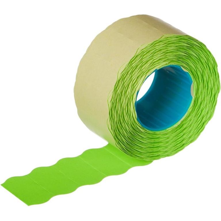 Этикет-лента волна зеленая 26х12 мм стандарт (10 рулонов по 1000 этикеток) NoName
