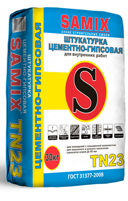 Штукатурка гипсоцементная Самикс TN-23 (30 кг)
