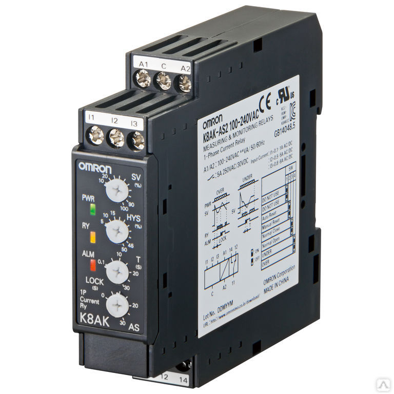 Реле контроля напряжения K8AK-AS1 100-240VAC