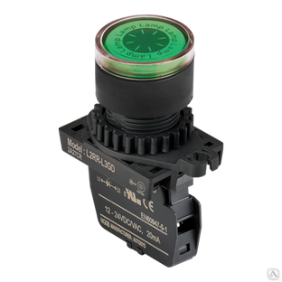 Контрольная лампа зеленая (плоская головка) L2RR-L3GD (MC2-PIFG-D) 