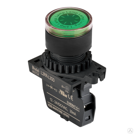 Контрольная лампа зеленая (плоская головка) L2RR-L3GD (MC2-PIFG-D)