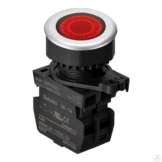 Кнопка мгновенного действия D30 мм красная S3PF-P3RAL (1 н.о.)