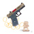 Резинкострел макет деревянный пистолет GLOCK из игры CS:GO в скине "Ястреб" #2