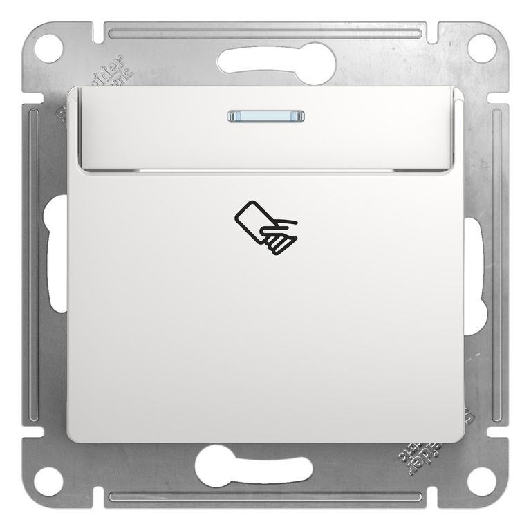 Выключатель карточный в рамку белый Systeme Electric Glossa