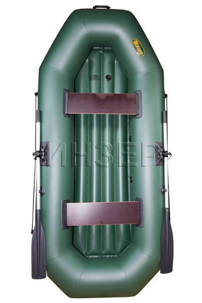 Двухместная надувная гребная лодка Уфимка- Инзер -2(280) НД зел.(надувное д