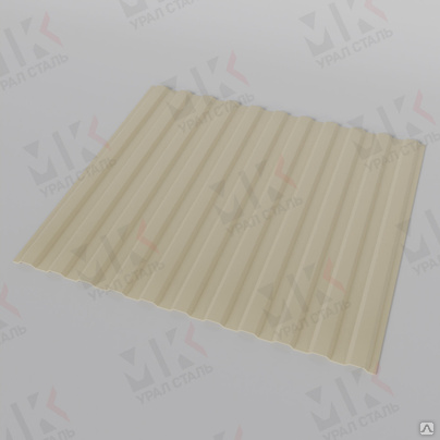 Гофрированный лист (гофролист) С15 RAL 1014 слоновая кость 0.55 мм