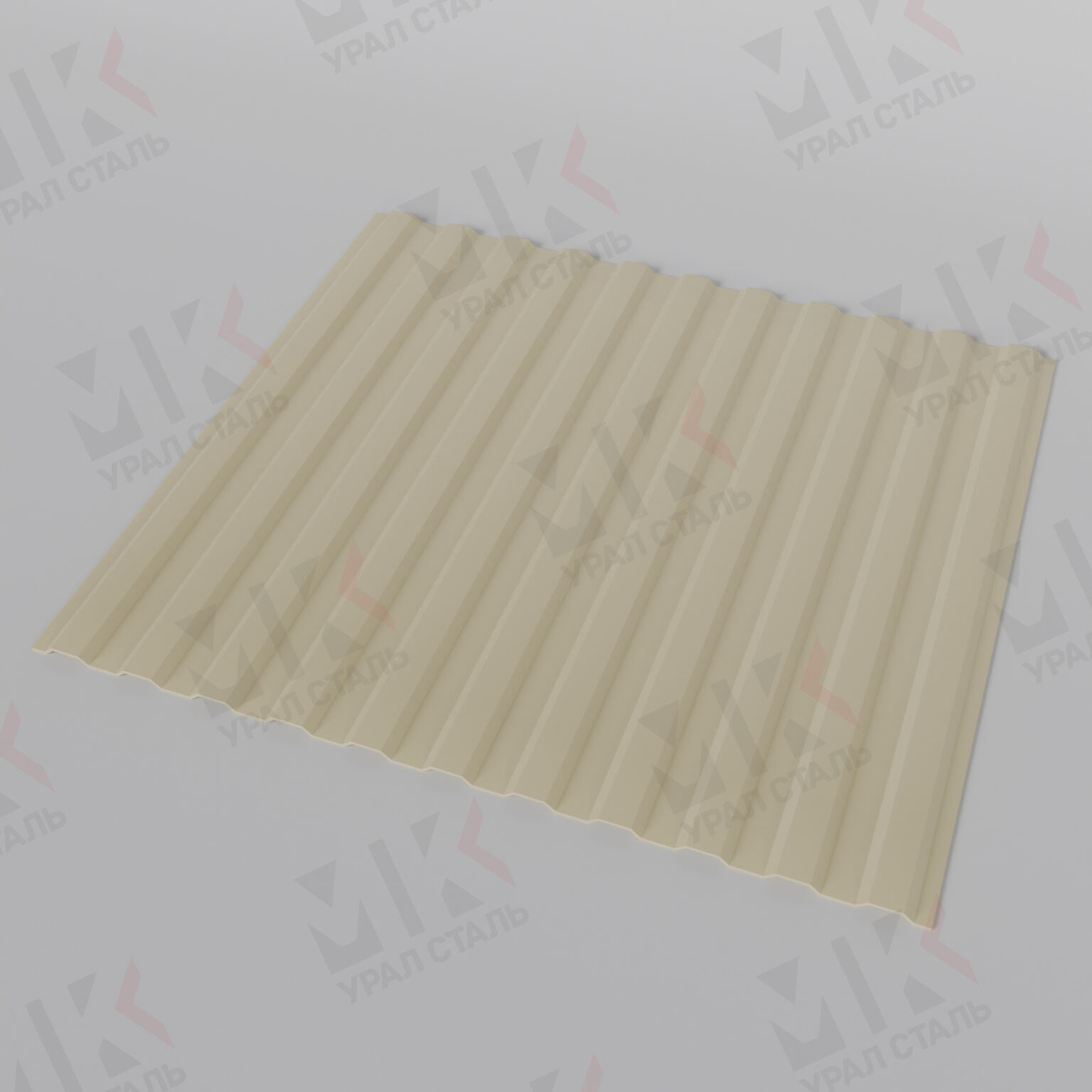 Гофрированный лист (гофролист) С15 RAL 1014 слоновая кость 0.45 мм