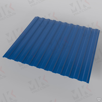 Гофрированный лист (гофролист) С15 RAL 5005 сигнальный синий 0.45 мм